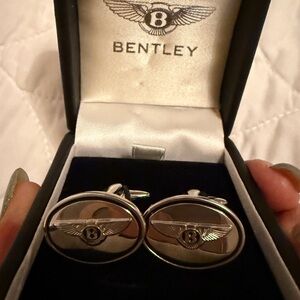 Bentley Silver Cufflinks with Logo